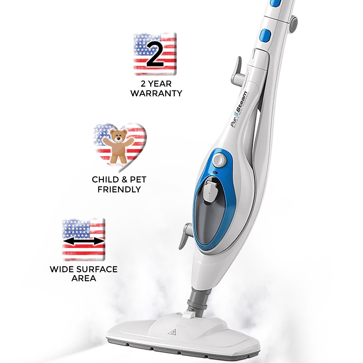Steam Mop Cleaner ThermaPro 10-in-1 with Convenient Detachable Handheld Unit,... 